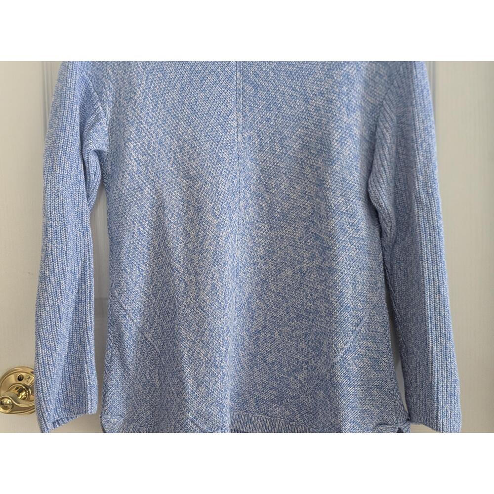 Talbots Women's Knit Sweater Size Medium Blue White Lightweight Classic Casual - Picture 4 of 14